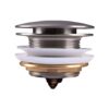 40mm Brushed Nickel Solid Brass Bathtub Mushroom Pop Up Waste NO Overflow