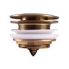 40mm Brushed Yellow Gold Solid Brass Bathtub Mushroom Pop Up Waste NO Overflow