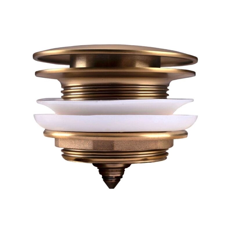 40mm Brushed Yellow Gold Solid Brass Bathtub Mushroom Pop Up Waste NO Overflow