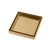 120mm Square Shower Grate Floor Waste Drain Smart Insert Tile Brushed Brass - Outlet 81.3mm
