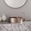 Meir Lavello 380 x 110 Round Steel Bathroom Basin Champagne Rose Gold
