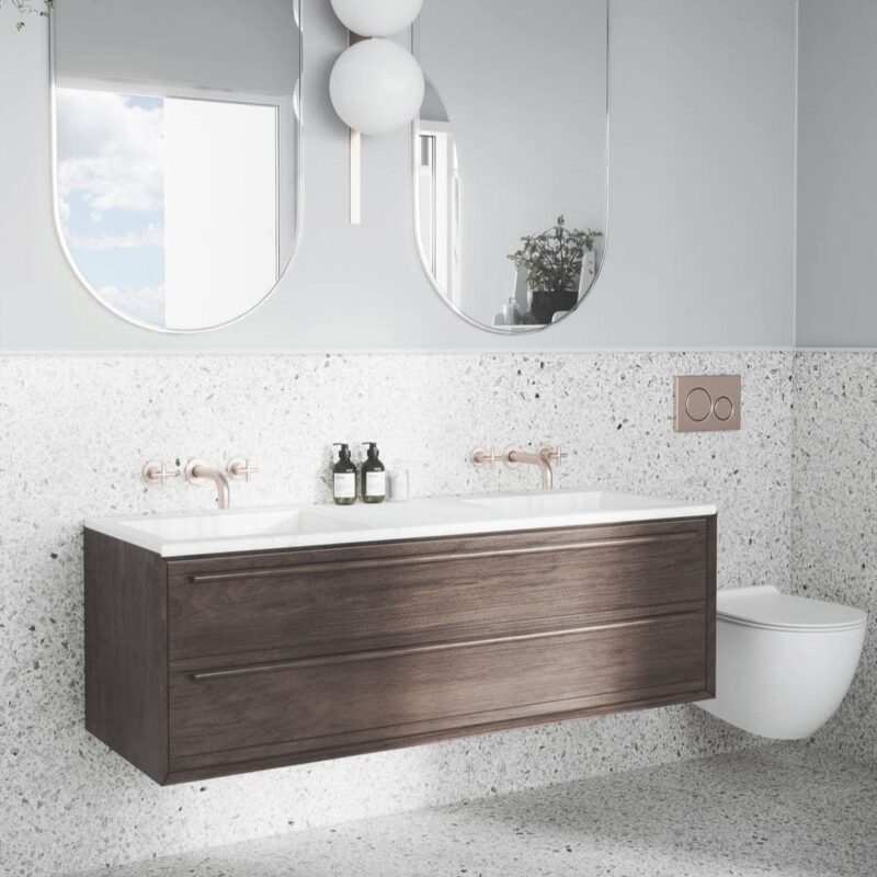Meir Sigma 21 Dual Flush Plates to suit Geberit Champagne Rose Gold