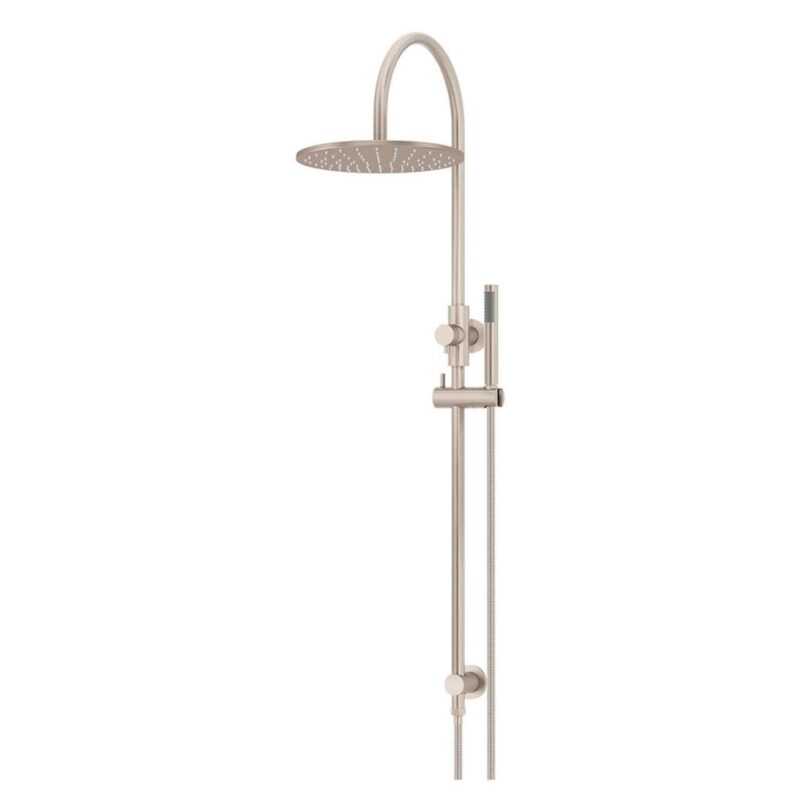 Meir 200/ 300mm Round Gooseneck Shower Set with Slim Hand Shower Champagne Rose Gold