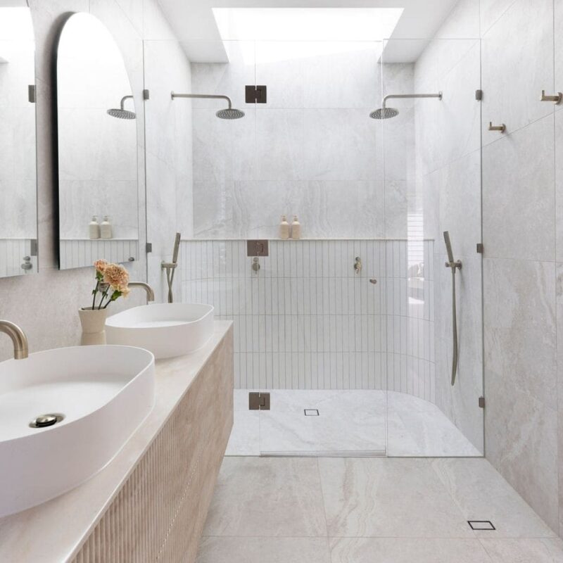 Meir Shower Waste with Tile Insert Champagne Rose Gold