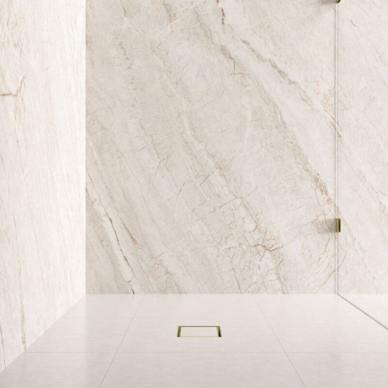 Meir Shower Waste with Tile Insert Champagne Rose Gold