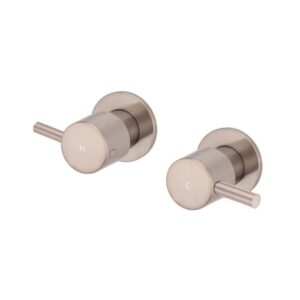 Meir Round Quarter Turn Wall Top Assemblies Champagne Rose Gold