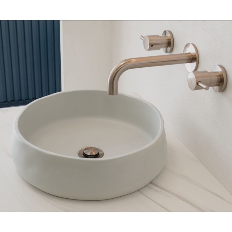 Meir Round Quarter Turn Wall Top Assemblies Champagne Rose Gold