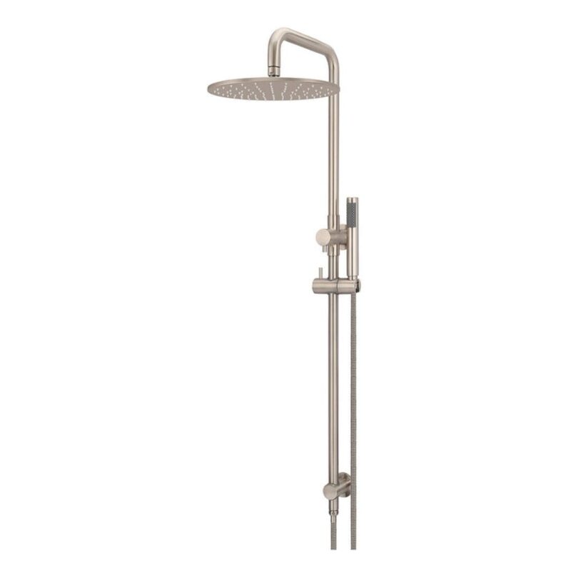 Meir 200/300mm Round Combination Shower Rail with slim Hand Shower Champagne Rose Gold