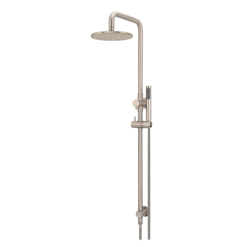 Meir 200/300mm Round Combination Shower Rail with slim Hand Shower Champagne Rose Gold