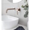Meir 200mm Universal Basin/ Bath Curved Spout Champagne Rose Gold