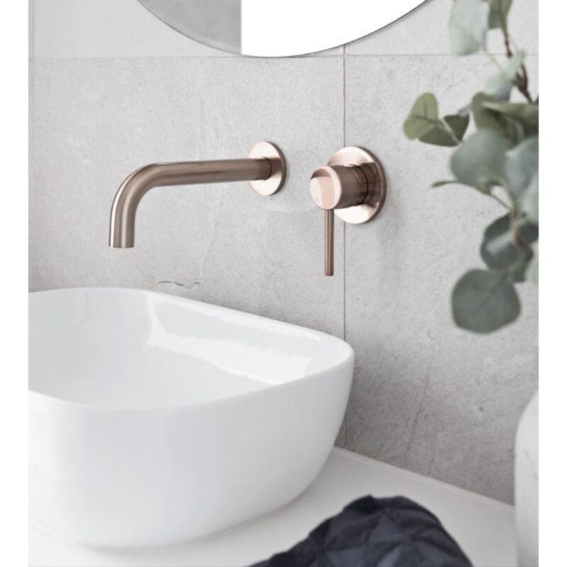 Meir 200mm Universal Basin/ Bath Curved Spout Champagne Rose Gold