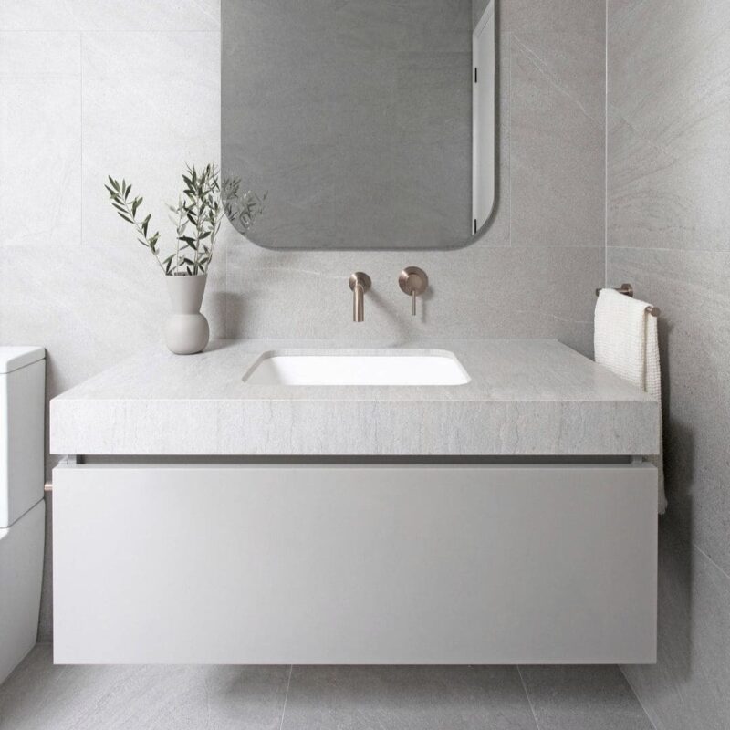 Meir 130mm Universal Short Curved Spout Champagne Rose Gold