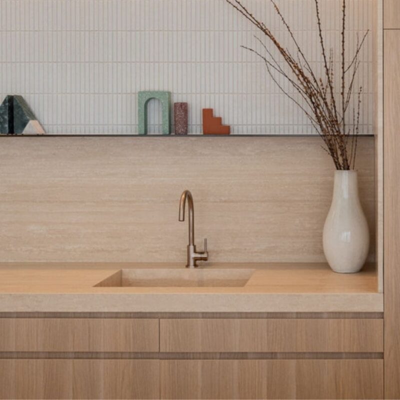 Meir Round Gooseneck Kitchen Mixer Tap Champagne Rose Gold