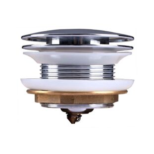 40mm Chrome Solid Brass Bathtub Mushroom Pop Up Waste NO Overflow