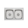 Endeavour 775 x 500mm Double Bowl 0.9mm stainless steel Universal Sink