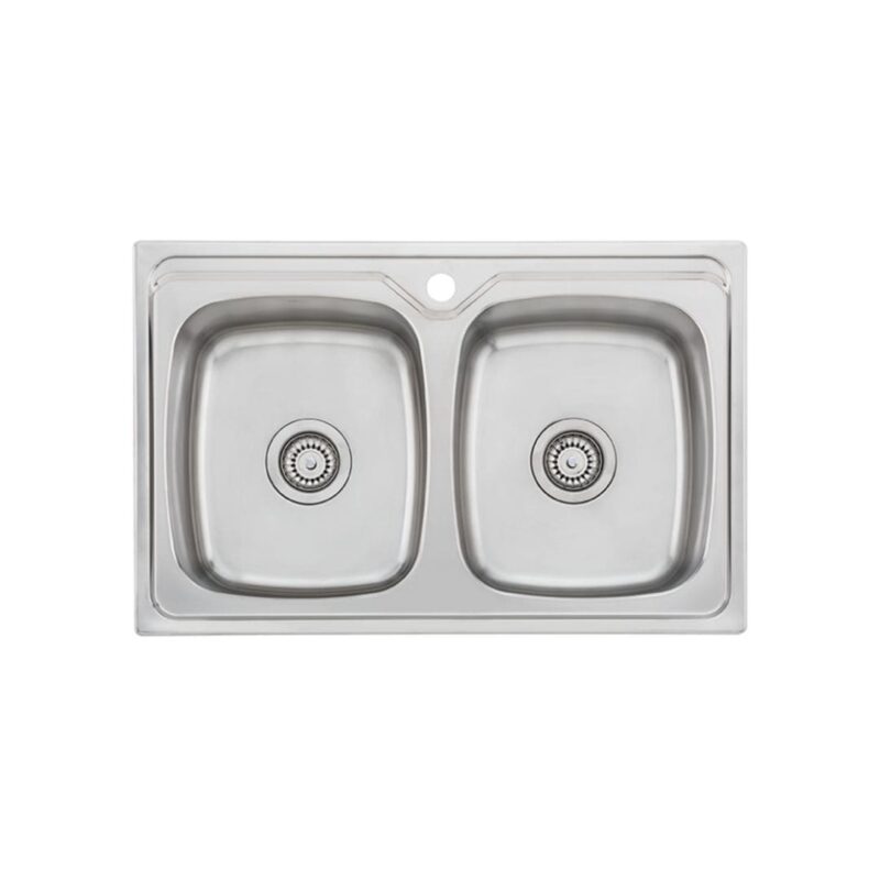 Endeavour 775 x 500mm Double Bowl 0.9mm stainless steel Universal Sink