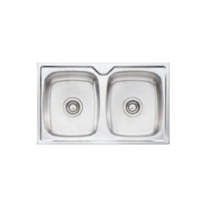 Endeavour 770 x 480mm Double Bowl 0.9mm stainless steel Topmount Sink
