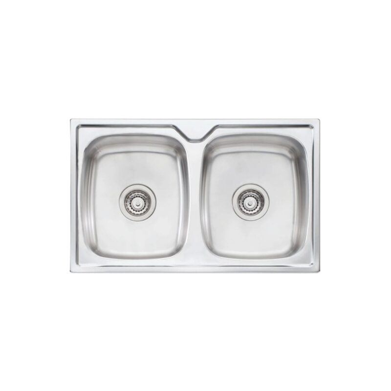 Endeavour 770 x 480mm Double Bowl 0.9mm stainless steel Topmount Sink