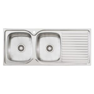 Endeavour Double Bowl stainless steel 1135 x 480mm Sink With Drainer