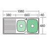 Endeavour 1 & 3/4 Bowl stainless steel 1080 x 480mm Sink With Drainer