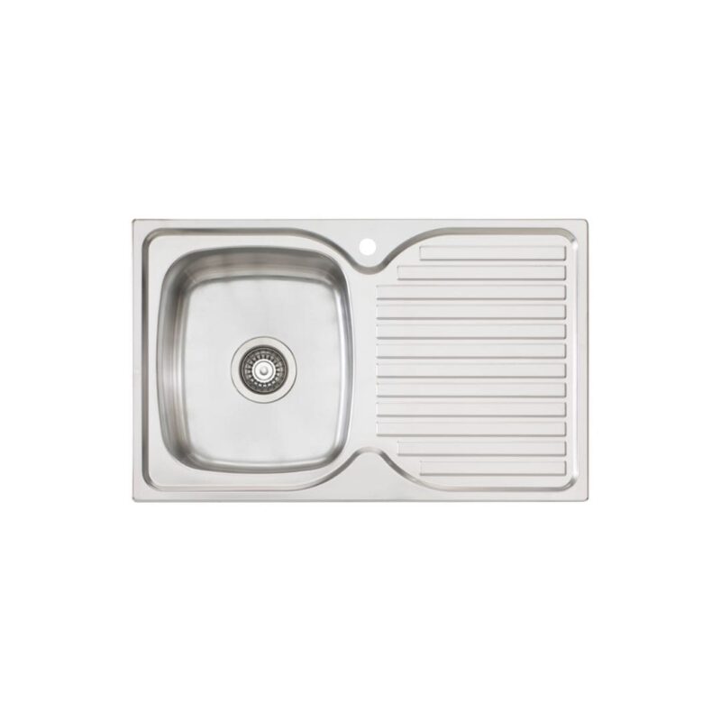Endeavour 770 x 480mm Single Bowl 0.9mm stainless steel Sink With Drainer