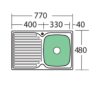 Endeavour 770 x 480mm Single Bowl 0.9mm stainless steel Sink With Drainer