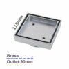 115mm Smart Tile Insert Floor Waste Shower Grate Drain Brass Chrome