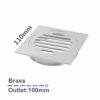110mm Square Floor Waste Shower Grate Drain Outlet Chrome Brass