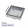 115mm Square Brass Chrome Smart Tile Insert Floor Waste Shower Grate Drain