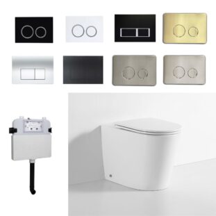 Flow R&T Rimless in-wall Cistern Floor Toilet Package