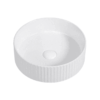 Redondo 360mm Fluted Round Gloss White Ceramic Counter Top Basin