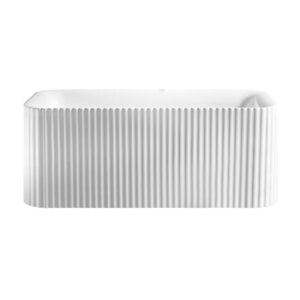 PIAZA 1500/ 1700 Fluted Rectangle Free Standing Matte White Bathtub