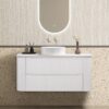 Almere 1200mm Alpine White Fluted Wall Hung Vanity with Side Drawers