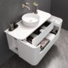 Almere 1200mm Alpine White Fluted Wall Hung Vanity with Side Drawers