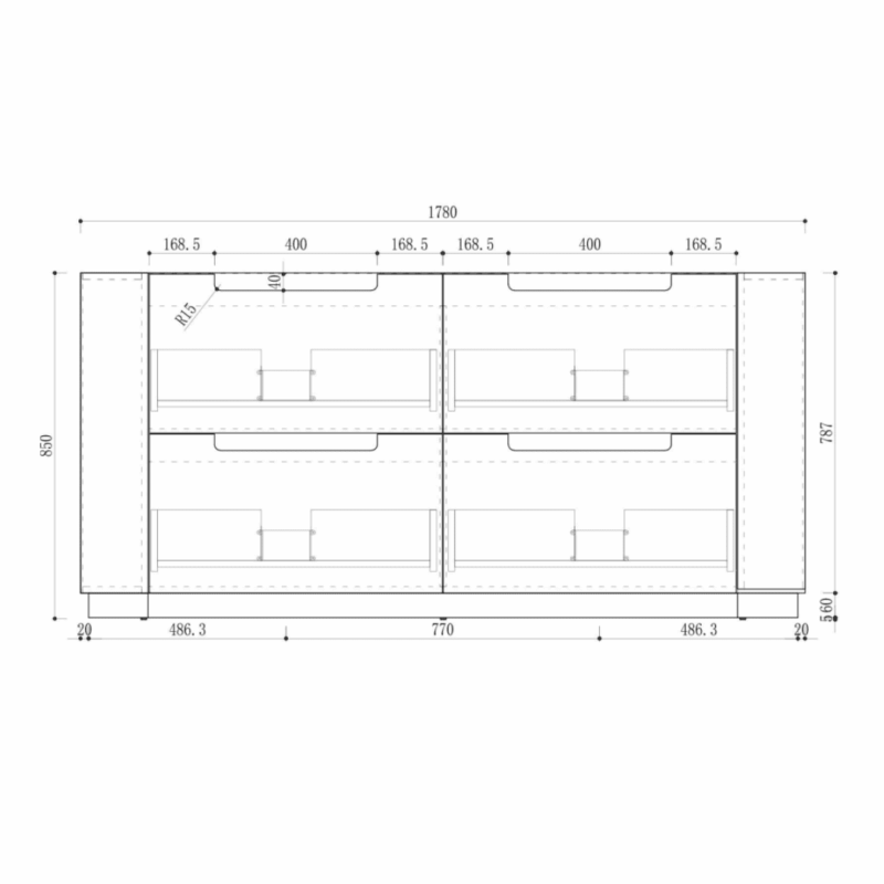 Curva 1800mm Curved Fluted Floor Standing White Vanity