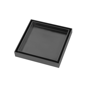 120mm Square Shower Grate Floor Waste Drain Smart Insert Tile Gun Metal Grey - Outlet 81.3mm