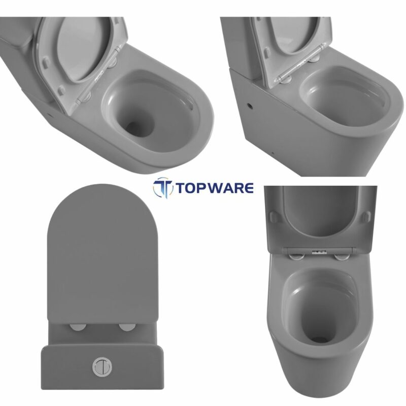 UNIQUE Grey Tornado & Rimless Nano Back to wall Toilet Suite