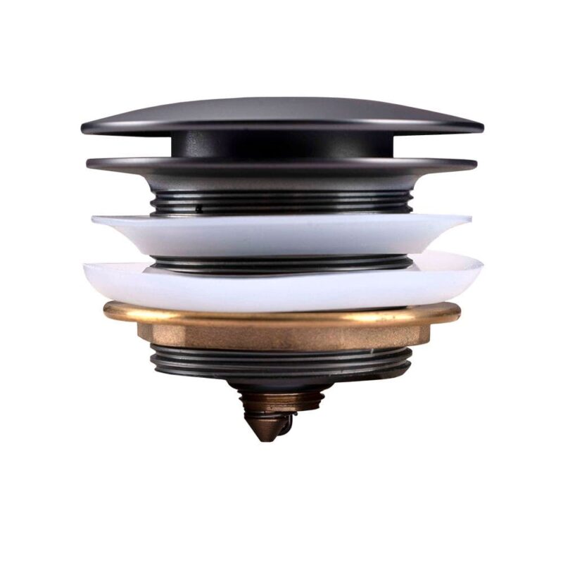 40mm Gun Metal Solid Brass Bathtub Mushroom Pop Up Waste NO Overflow