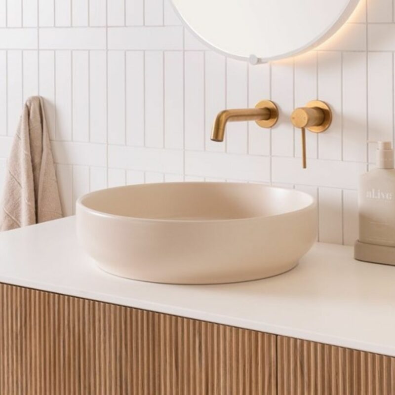 Monroe 400mm wide Matte Ivory Counter Top Basin