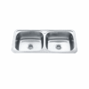 LAVASSA 2x 45L Stainless Steel Double Bowl Laundry Tub