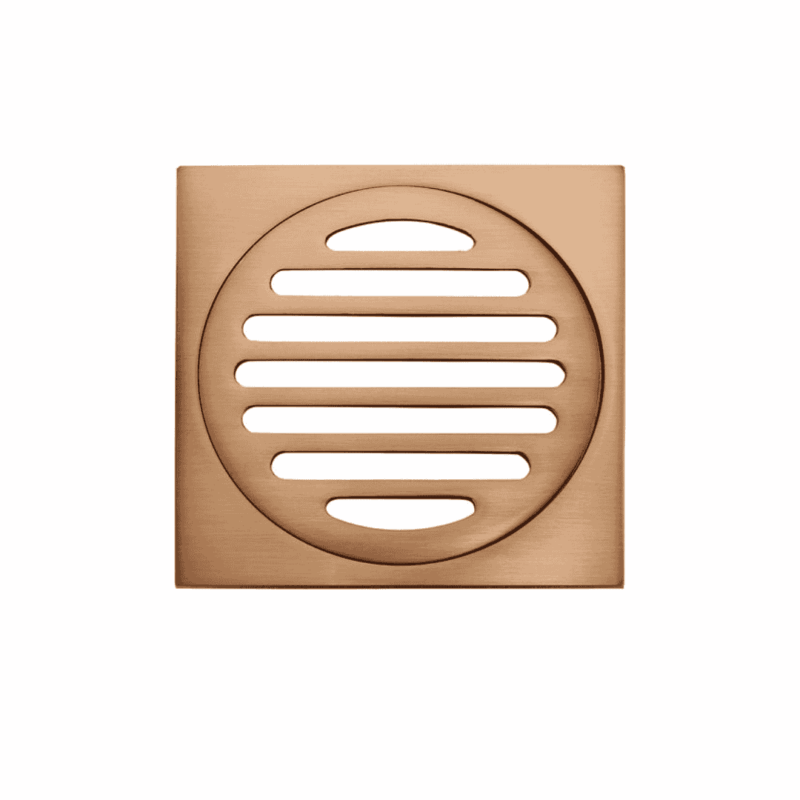 110x110mm Square Floor Grate Shower Drain 100mm outlet in Lustre Bronze