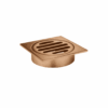 Square Floor Grate Shower Drain 80mm outlet in Lustre Bronze