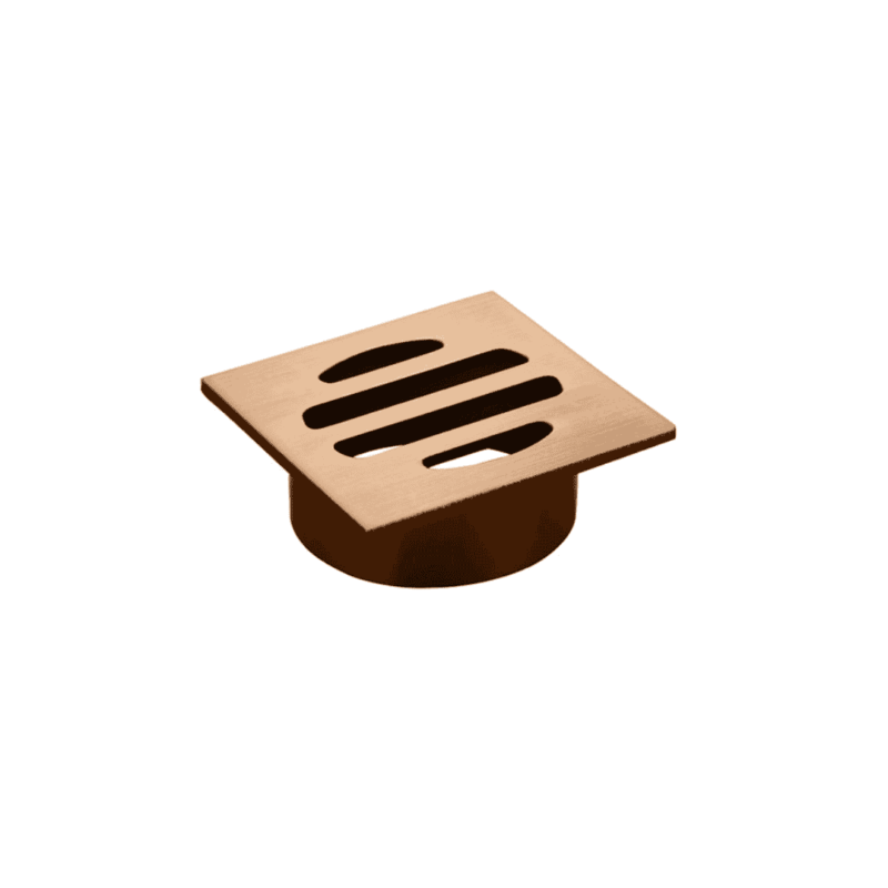 Square Floor Grate Shower Drain 50mm outlet in Lustre Bronze