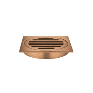 110x110mm Square Floor Grate Shower Drain 100mm outlet in Lustre Bronze