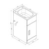LAVASSA 20L Compact Laundry trough and White Metal cabinet