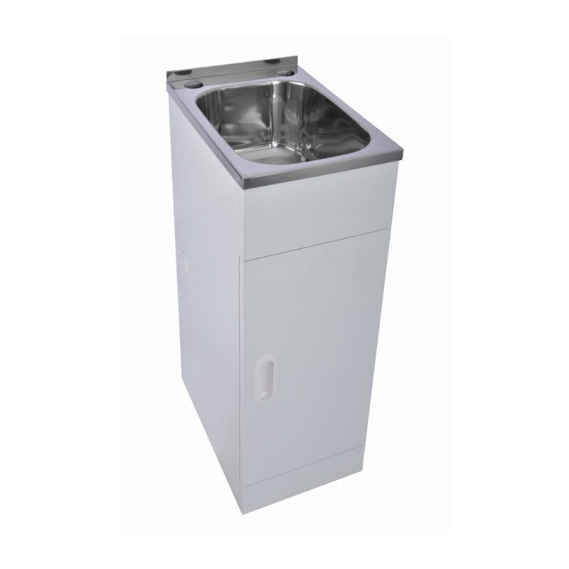 LAVASSA 20L Compact Laundry trough and White Metal cabinet