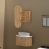 Noble 450x900mm WALNUT Oval Shaving Cabinet