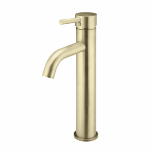 Piccola Tall Basin Mixer Tap with 130mm Spout in Tiger Bronze Gold