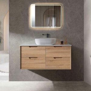 MINA Finger Pull All Drawer Natural Timber/ Prime Oak Wall Hung Vanity