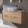 MINA Finger Pull All Drawer Natural Timber/ Prime Oak Wall Hung Vanity